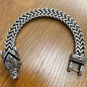 BRACELET BOUCHE DE LOUP VIKING NORDIQUE ACIER INOXYDABLE
