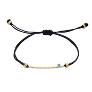 bracelet cordon noir avec strass