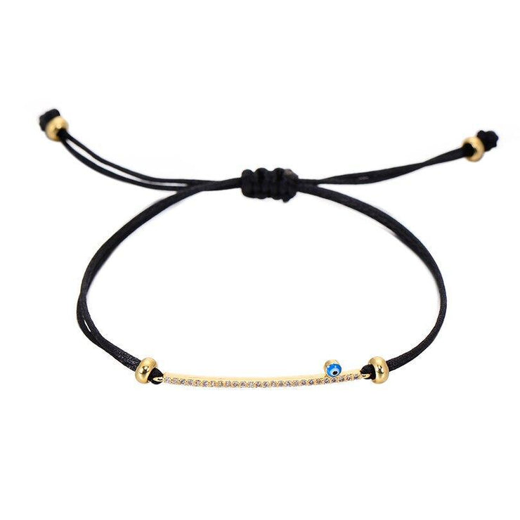 bracelet cordon noir avec strass