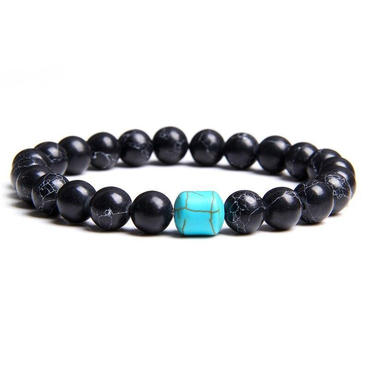 bracelet homme avec perle noire