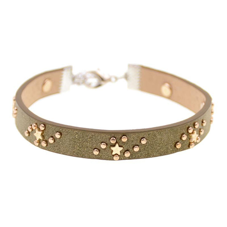 bracelet cheville cuir femme kaki