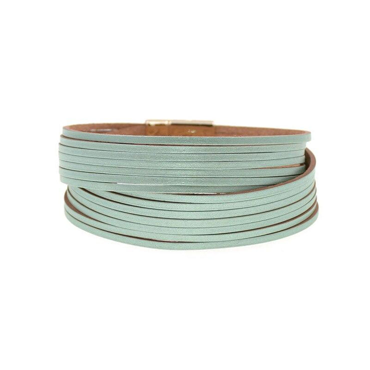 bracelet femme tendance cuir vert