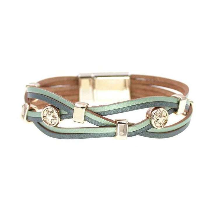bracelet cuir femme pas cher vert