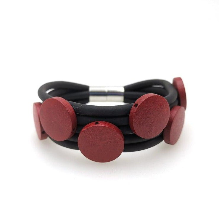bracelet caoutchouc femme noir