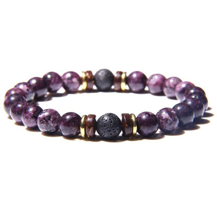 bracelet pour homme en perle violet