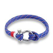 bracelet homme fermoir manille bleu