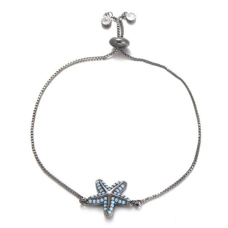 bracelet chaîne breloque noir