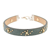 bracelet cheville cuir femme vert