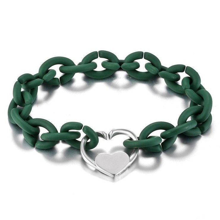 bracelet caoutchouc vert