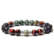 bracelet homme perle couleur noir et rouge
