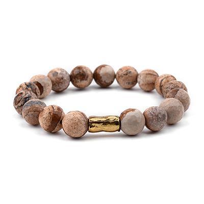 bracelet femme fantaisie perles marrons