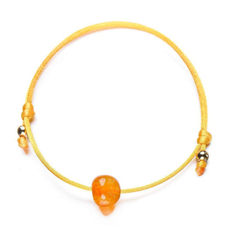 bracelet femme cordon réglable orange