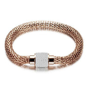 bracelet femme en acier inoxydable rose