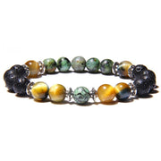 bracelet homme perle couleur noir et jaune