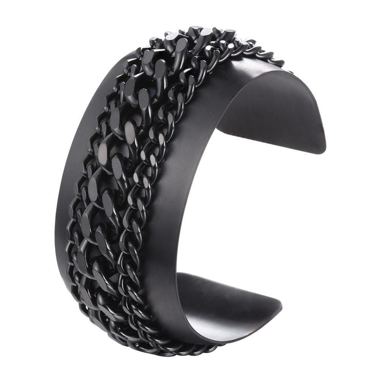 bracelet manchette femme fantaisie noir