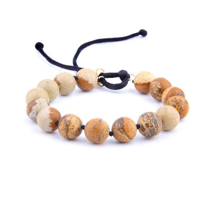 bracelet grosse perle femme beige