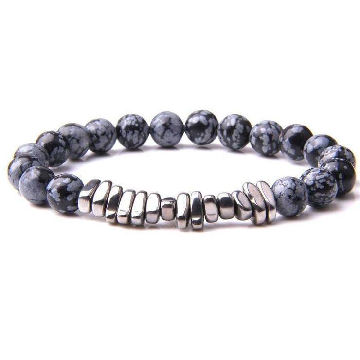 bracelet homme perle pierre hématite