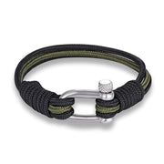 bracelet nautique manille noir et kaki