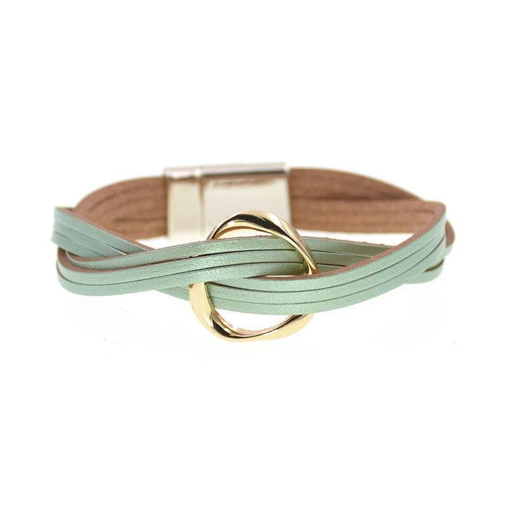 bracelet pour femme en cuir vert