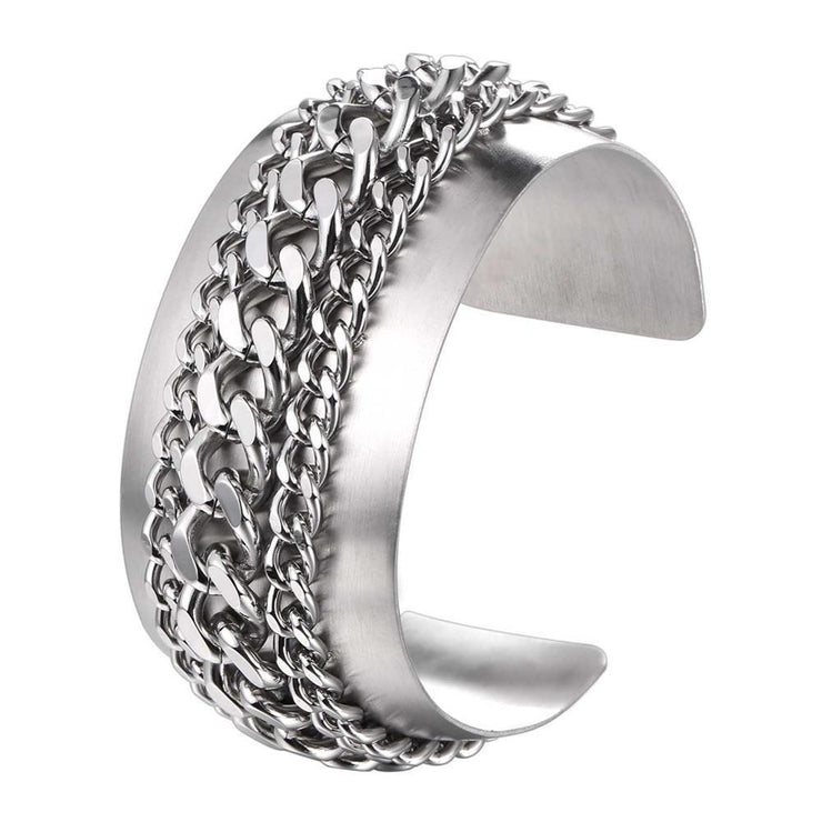 bracelet manchette femme fantaisie argenté