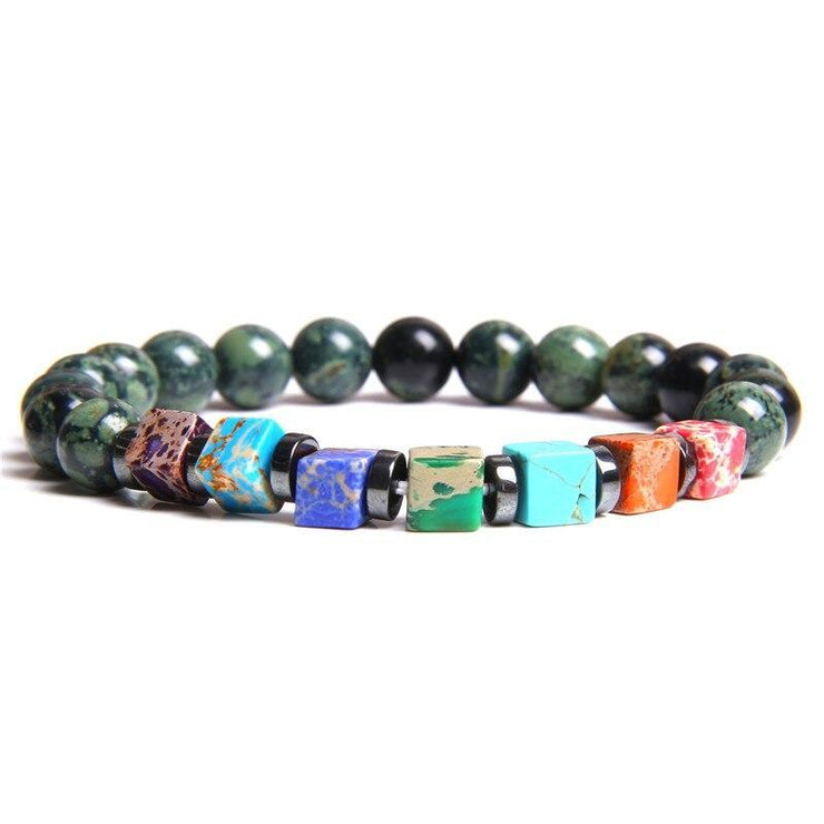bracelet homme perle naturelle vert
