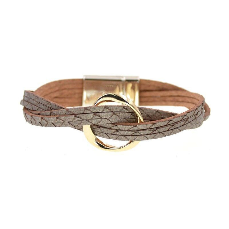 bracelet pour femme en cuir gris