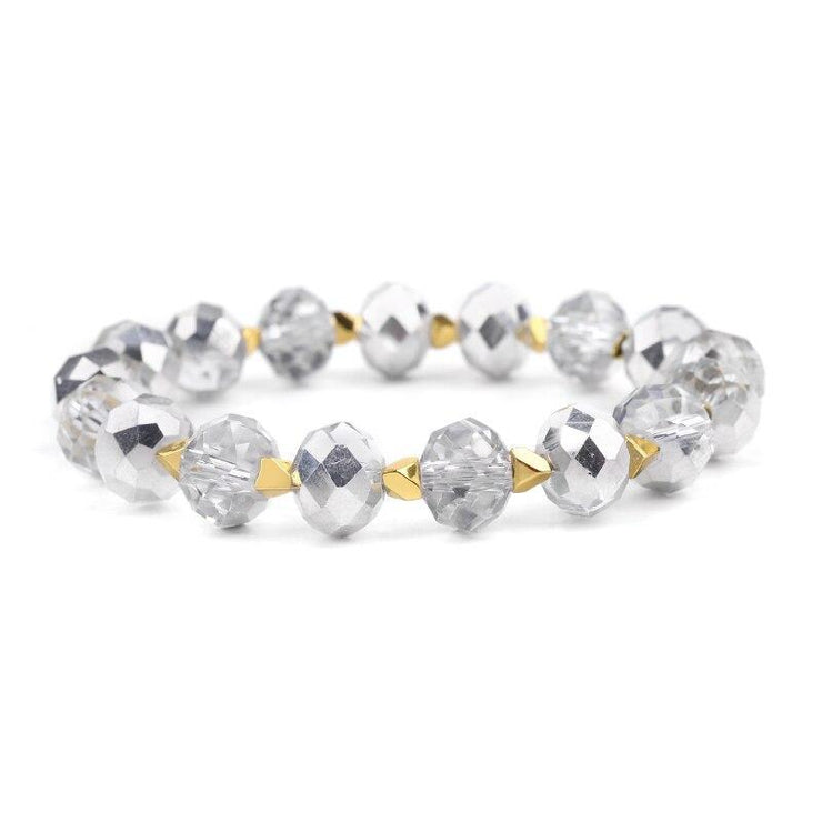 bracelet perle fantaisie femme argenté