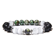 bracelet homme perle couleur noir et blanc