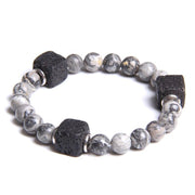 bracelet perle homme pas cher gris