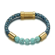 bracelet pour homme cuir bleu