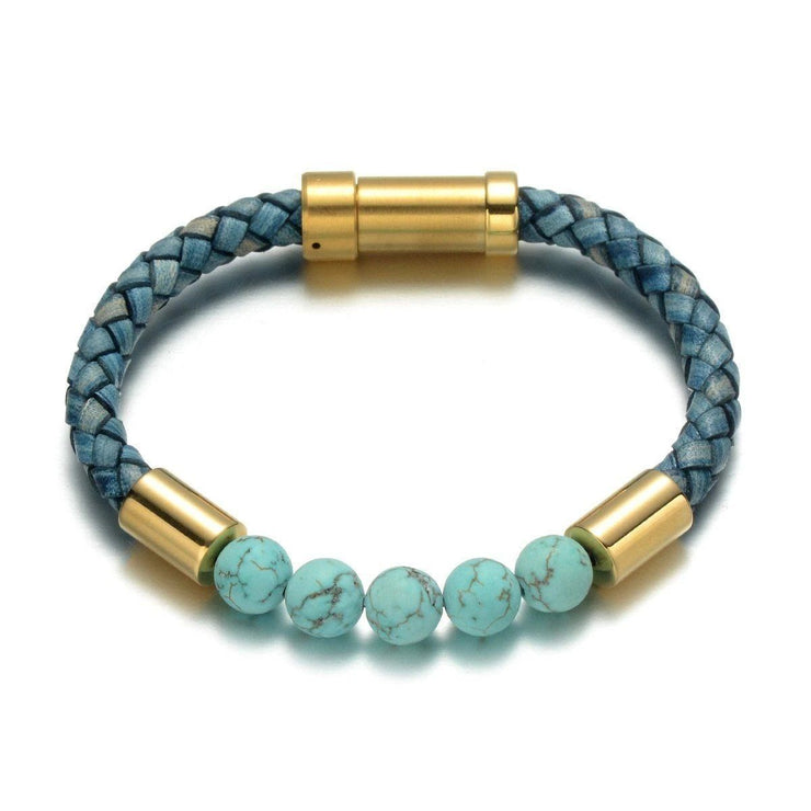 bracelet pour homme cuir bleu