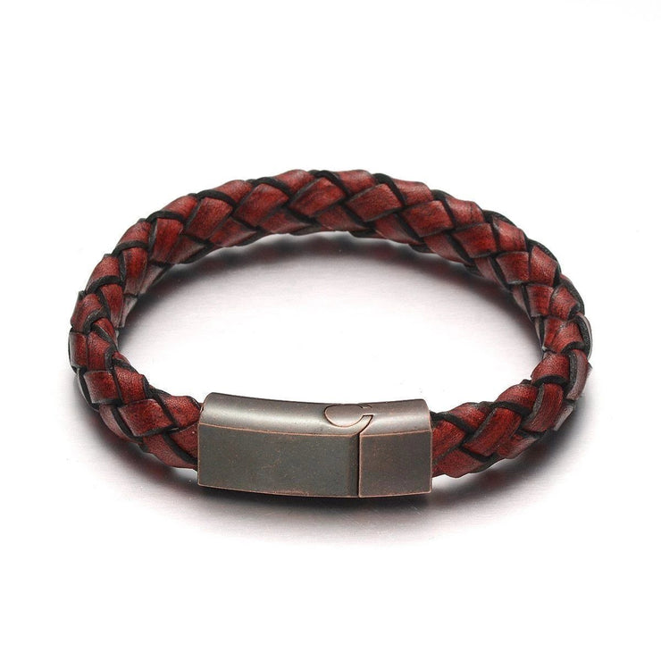 bracelet cuir homme pas cher rouge