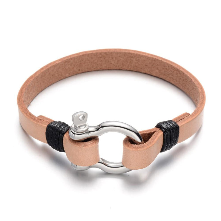 bracelet manille homme beige