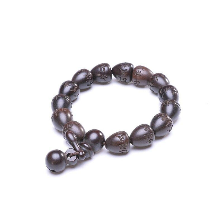 bracelet tibétain en bois marron