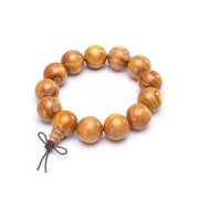 bracelet boule en bois homme beige