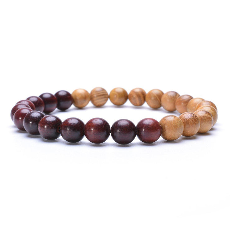 bracelet perle bois homme marron