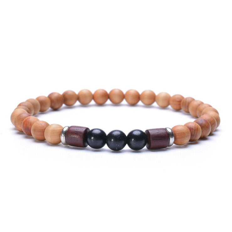 bracelet en perle de bois pour homme marron