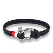bracelet homme fermoir manille noir