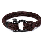 bracelet homme manille marron