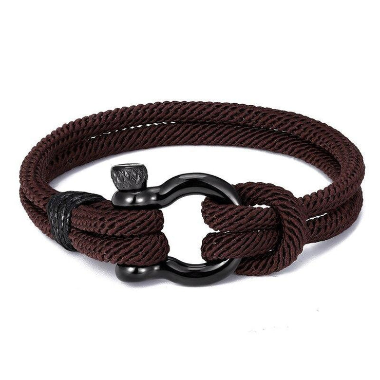 bracelet homme manille marron