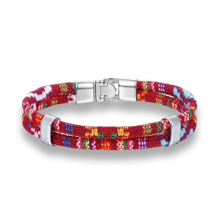 bracelet en corde pour homme rouge