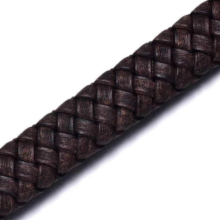 lanière cuir tressé marron