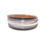 bracelet lien cuir femme noir