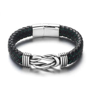 bracelet cuir homme infini noir et vert