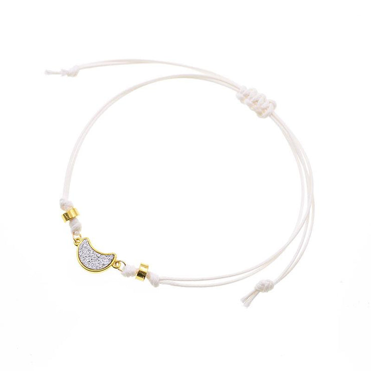 bracelet cheville cordon blanc