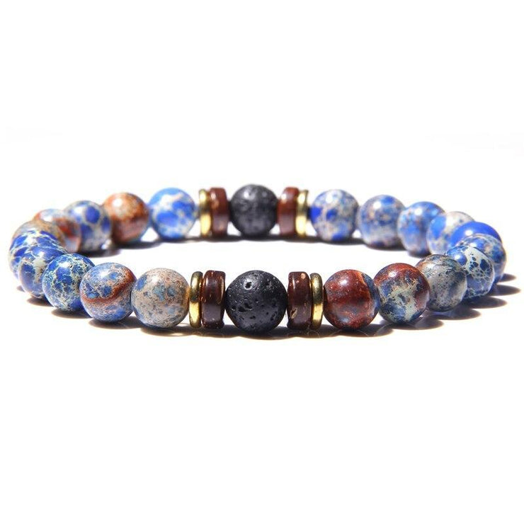 bracelet pour homme en perle bleu