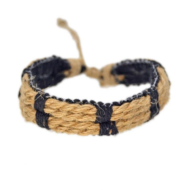 bracelet en corde femme noir