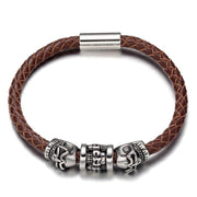 bracelet cuir homme rock marron