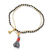 bracelet chaînette et perles noires