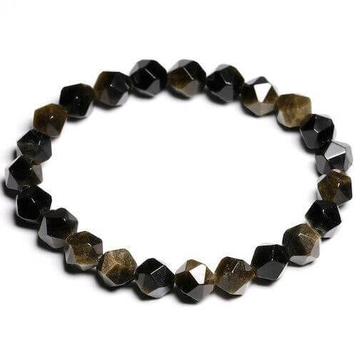 bracelet à perle femme obsidienne